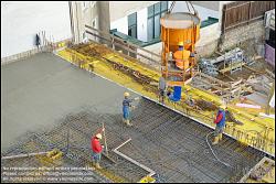 Viennaslide-00470628 Wien, Baustelle des Wohnbaus Beatrixgasse 11, Betonieren einer Geschoßdecke