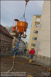 Viennaslide-00470639 Wien, Baustelle des Wohnbaus Beatrixgasse 11, Betonieren einer Geschoßdecke