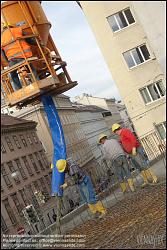 Viennaslide-00470642 Wien, Baustelle des Wohnbaus Beatrixgasse 11, Betonieren einer Geschoßdecke