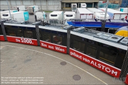 Viennaslide-00611222 Wien, Alstom, Präsentation der 1000. Straßenbahn von Alstom (früher Bombardier) aus Wien // Vienna, Presentation of the 1000th Streetcar by Alstom Vienna (former Bombardier)