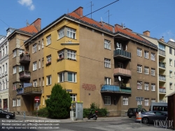 Viennaslide-00420982 Wien, Gemeindebau des 'Roten Wien' - Vienna, Council Tenement Block, 'Red Vienna', Hickelgasse 16; Helmut Wagner-Freynsheim 1929