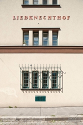 Viennaslide-00421923 Wien, Gemeindebau des 'Roten Wien' - Vienna, Council Tenement Block, 'Red Vienna', Liebknechthof, Böckhgasse 2–4, Karl Alois Krist