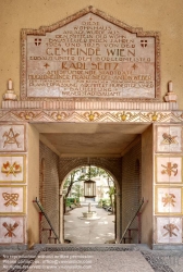 Viennaslide-00422104f Wien, Gemeindebau des 'Roten Wien' - Vienna, Council Tenement Block, 'Red Vienna', Reumann-Hof, Margaretengürtel 100–110, Hubert Gessner 1924-1926