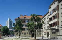 Viennaslide-00423603 Wien, Gemeindebau des 'Roten Wien' - Vienna, Council Tenement Block, 'Red Vienna', Goethehof, Schüttaustraße 1–39, Johann Rothmüller, Victor Mittag, Hugo Mayer, Rudolf Frass, Heinrich Schopper, Karl Hauschka, Alfred Chalusch 1930