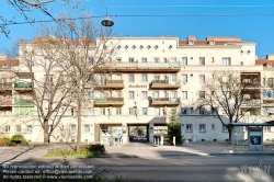 Viennaslide-00423637f Wien, Gemeindebau des 'Roten Wien' - Vienna, Council Tenement Block, 'Red Vienna', Goethehof, Schüttaustraße 1–39, Johann Rothmüller, Victor Mittag, Hugo Mayer, Rudolf Frass, Heinrich Schopper, Karl Hauschka, Alfred Chalusch 1930