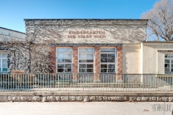 Viennaslide-00425056f Wien, Gemeindebau des 'Roten Wien' - Vienna, Council Tenement Block, 'Red Vienna', Gartenstadt Jedlesee, Hubert Gessner 1926-1932, ab 1950 Karl Seitz-Hof