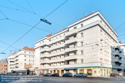 Viennaslide-00425223f Wien, Gemeindebau des 'Roten Wien' - Vienna, Council Tenement Block, 'Red Vienna', Zürcher Hof, Laxenburger Straße 49–51, Emil Hoppe und Otto Schönthal 1929