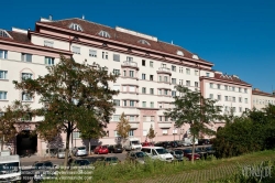 Viennaslide-00425401 Wien, Gemeindebau des 'Roten Wien' - Vienna, Council Tenement Block, 'Red Vienna', Schüttauhof, Schiffmühlenstraße 58–64, Am Kaisermühlendamm 55–61, Alfred Rodler, Ludwig Tremmel, Alfred Stutterheim 1925