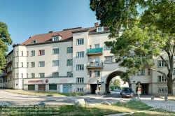 Viennaslide-00427014f Wien, Gemeindebau des 'Roten Wien' - Vienna, Council Tenement Block, 'Red Vienna', George Washington-Hof, Wienerbergstraße von Triester Straße bis Kastanienallee, Bauteil vom Karl Alois Krist, 1925–1930