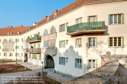 Viennaslide-00427088f Wien, Gemeindebau des 'Roten Wien' - Vienna, Council Tenement Block, 'Red Vienna', George Washington-Hof, Wienerbergstraße von Triester Straße bis Kastanienallee, Bauteil vom Karl Alois Krist, 1925–1930