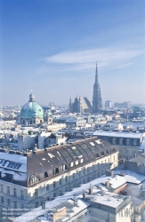 Viennaslide-01000112 Wien, Stadtpanorama, Blick über die Innenstadt mit Stephansdom - Vienna, Panorama, Historic Center, St. Stephens Cathedral