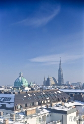 Viennaslide-01000113 Wien, Stadtpanorama, Blick über die Innenstadt mit Stephansdom - Vienna, Panorama, Historic Center, St. Stephens Cathedral