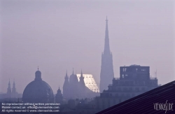 Viennaslide-01000118 Wien, Stadtpanorama, Blick vom Burgtheater über die Innenstadt mit Peterskirche, Stephansdom, Hochhaus Herrengasse - Vienna, Panorama, Historic Center, St. Stephens Cathedral