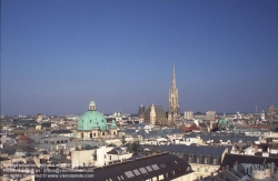 Viennaslide-01000129 Wien, Stadtpanorama, Blick über die Innenstadt mit Stephansdom - Vienna, Panorama, Historic Center, St. Stephens Cathedral