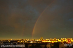 Viennaslide-01000273 Wien, Stadtpanorama mit Regenbogen - Rainbow over Vienna