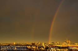 Viennaslide-01000275 Wien, Stadtpanorama mit Regenbogen - Rainbow over Vienna