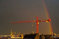 Viennaslide-01000286 Wien, Stadtpanorama mit Regenbogen - Rainbow over Vienna