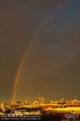 Viennaslide-01000288 Wien, Stadtpanorama mit Regenbogen - Rainbow over Vienna