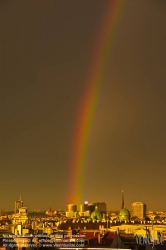 Viennaslide-01000289 Wien, Stadtpanorama mit Regenbogen - Rainbow over Vienna