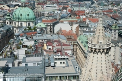 Viennaslide-01000313 Wienpanorama, Blick vom Stephansdom auf die Innenstadt