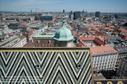 Viennaslide-01010194 Wien, Stephansdom, Blick auf das Dach und Südturm - Vienna, St. Stephens Cathedral, Roof