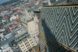 Viennaslide-01010198 Wien, Stephansdom, Blick auf das Dach und Heidenturm - Vienna, St. Stephens Cathedral, Roof