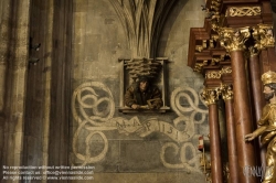 Viennaslide-01010308 Wien, Stephansdom, Innenraum, Portrait von Meister Anton Pilgram am Orgelfuß - Vienna, St. Stephens Cathedral, Interior, Portrait of Master Pilgram