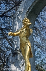 Viennaslide-01090221 Wien, Denkmal Johann Strauss im Stadtpark - Vienna, Johann Strauss Monument