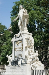 Viennaslide-01090324 Wien, Mozartdenkmal im Burggarten - Vienna, Burggarten, Mozart Monument