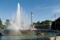 Viennaslide-01092421 Wien, Heldendenkmal der Roten Armee und Hochstrahlbrunnen am Schwarzenbergplatz - Vienna, Russian Monument