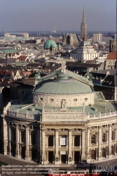 Viennaslide-01115034 Wien, Ringstraße, Blick vom Rathausturm auf das Burgtheater - Vienna, Ringstrasse, Burgtheater