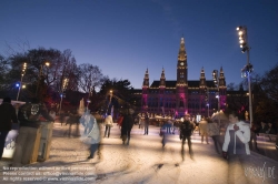 Viennaslide-01116390 Wien, Rathaus, Eistraum - Vienna, Town Hall, Eistraum, Ice Rink