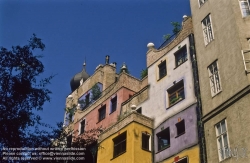 Viennaslide-01121107 Wien, Hundertwasserhaus - Vienna, Hundertwasser House