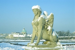 Viennaslide-01131111 Wien, Schloss Belvedere, Sphinx - Vienna, Belvedere Palace, Sphinx