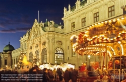 Viennaslide-01131147 Wien, Schloss Belvedere, Oberes Belvedere, Weihnachtsmarkt - Vienna, Belvedere Palace, Christmas Market