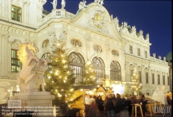 Viennaslide-01131151 Wien, Schloss Belvedere, Oberes Belvedere, Weihnachtsmarkt - Vienna, Belvedere Palace, Christmas Market
