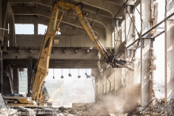 Viennaslide-01156159 Wien, Arsenal, Abbrucharbeiten an der sogenannten Panzerhalle