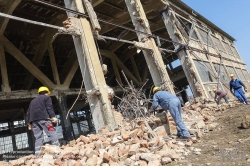 Viennaslide-01156175 Wien, Arsenal, Abbrucharbeiten an der sogenannten Panzerhalle