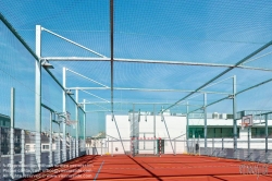 Viennaslide-01202716f Wien, Gymnasium Diefenbachgasse, Sportplatz am Dach