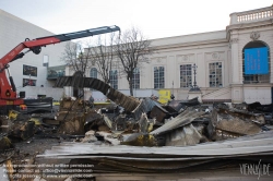 Viennaslide-01259312 Wien, Museumsquartier, Aufräumungsarbeiten nach Brand