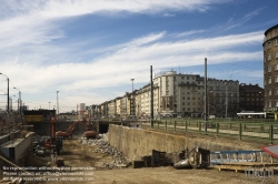 Viennaslide-02188804 Wien, Straßenbahn, Bauarbeiten Hauptbahnhofanbindung Südtirolerplatz - Vienna, Subway Construction