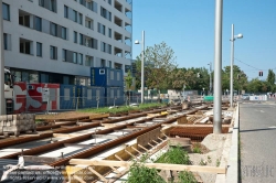 Viennaslide-02259109 Straßenbahnneubau, Konstruktion Rasengleis mit tiefliegender Vegetationsebene