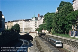 Viennaslide-03640122 Wien, U-Bahn-Linie U4 nahe Reinprechtsdorfer Brücke - Vienna, Subway Line U4