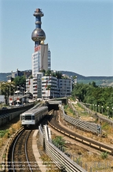 Viennaslide-03640145 Wien, U-Bahn-Linie U4 vor Hundertwasser-Müllverbrennung - Vienna, Subway Line U4