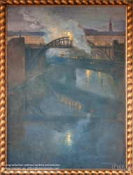 Viennaslide-03680001 Wien, Stadtbahn, Gemälde von Richard Harlfinger um 1900