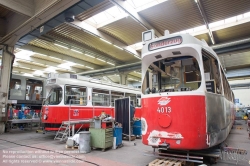 Viennaslide-03700216 Wien, Hauptwerkstätte der Wiener Linien, Servicearbeiten an Straßenbahnzügen - Vienna, Main Workshop of Vienna Transport Authorities