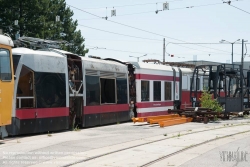 Viennaslide-03700291 Wien, Straßenbahn, Hauptwerkstätte, Vorfeld, ULF-Versuchsträger - Vienna, Tramway, Main Workshop