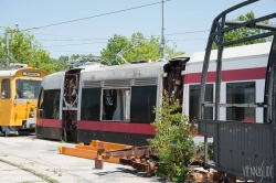 Viennaslide-03700292 Wien, Straßenbahn, Hauptwerkstätte, Vorfeld, ULF-Versuchsträger - Vienna, Tramway, Main Workshop