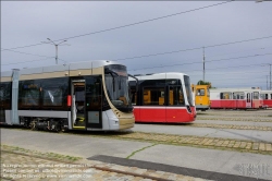 Viennaslide-03700389 Wien, Hauptwerkstätte der Wiener Linien, Alstom Flexity Brüssel // Vienna, Wiener Linien, Main Workshop, Alstom Flexity Brussels