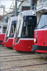 Viennaslide-03724307 Wien,Straßenbahn Betriebsbahnhof Favoriten, verschiedene Straßenbahntypen // Vienna, Tramway Depot Favoriten, Different Types of Tramways